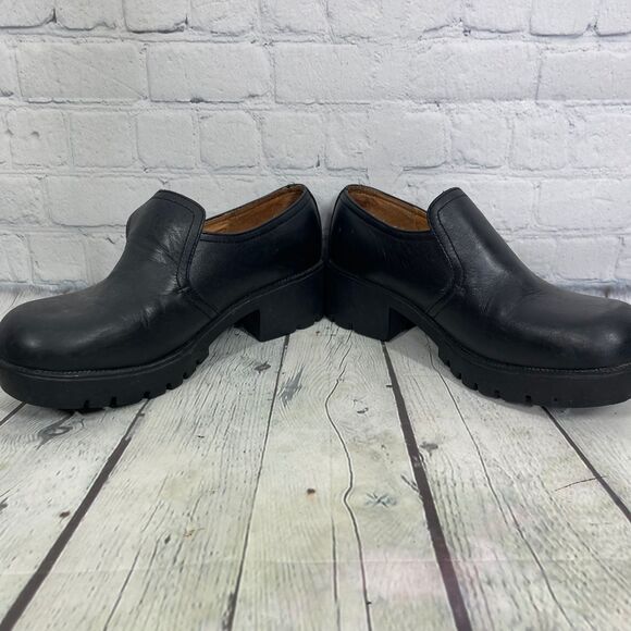 Double H Boots Women Size 10 Leather Chunky Slip ON Oil Resistant Round Toe Y2K - Picture 3 of 16